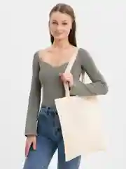 Бежевый шоппер бланковый