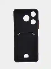 Черный tecno Spark 10 / 10C чехол силиконовый с отделением для карт