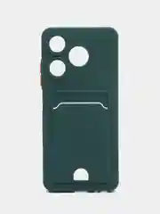 Тёмно-зелёный tecno Spark 10 / 10C чехол силиконовый с отделением для карт