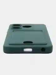 Тёмно-зелёный tecno Spark 10 / 10C чехол силиконовый с отделением для карт