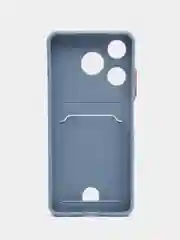 Синий меланж tecno Spark 10 / 10C чехол силиконовый с отделением для карт
