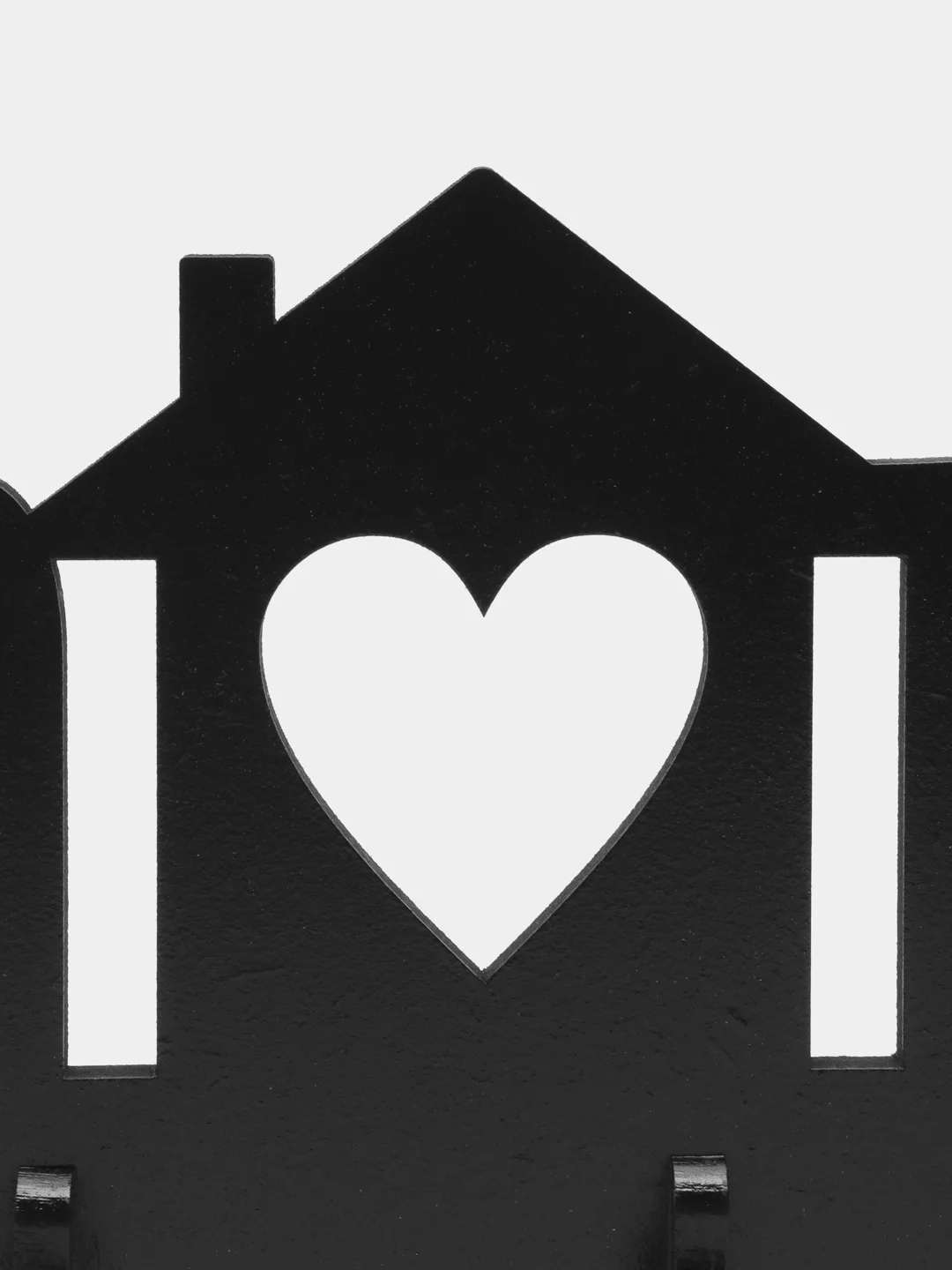 Серый меланж ключница настенная, деревянная, "Home"