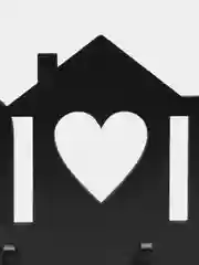 Серый меланж ключница настенная, деревянная, "Home"