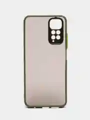 Зеленый чехол пластиковый Xiaomi Redmi Note 11 4G, Redmi Note 11S, матовый, с цветными кнопками