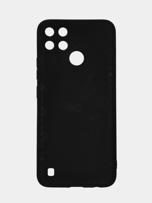 Чехол для Realme C21Y, C25Y (Реалми С21У, С25У), силиконовый, под карбон