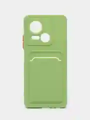 Зеленый силиконовый чехол для Tecno Spark 10 5G, c отсеком для карт