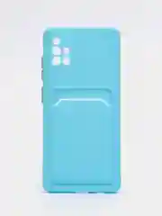 Голубой силиконовый чехол для Samsung Galaxy A51 (SM-A515F) (Самсунг Галакси А51), прозрачный