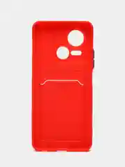 Красный силиконовый чехол для Tecno Spark 10 5G, c отсеком для карт
