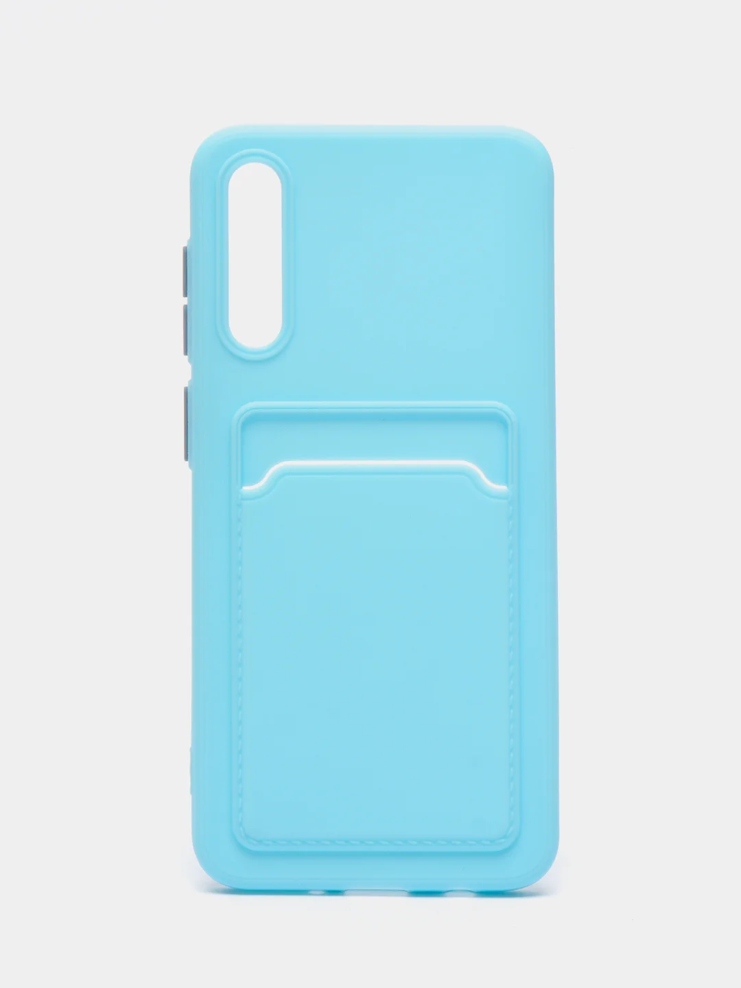 Голубой силиконовый чехол Samsung Galaxy A50, A50s, A30s (Самсунг Галакси А50, А30С), прозрачный