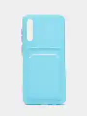 Голубой силиконовый чехол Samsung Galaxy A50, A50s, A30s (Самсунг Галакси А50, А30С), прозрачный