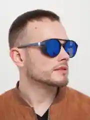 Синий очки солнцезащитные Mirsee мужские с боковой защитой, круглые