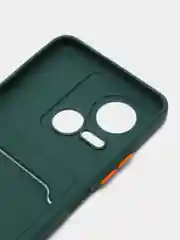 Тёмно-зелёный силиконовый чехол для Tecno Spark 10 5G, c отсеком для карт