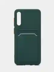 Тёмно-зелёный силиконовый чехол Samsung Galaxy A50, A50s, A30s (Самсунг Галакси А50, А30С), прозрачный