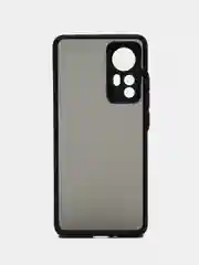 Черный чехол для Xiaomi 12, Xiaomi 12X, (2022), матовый, цветные кнопки Сяоми 12Х