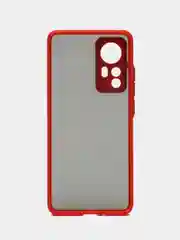 Красный чехол для Xiaomi 12, Xiaomi 12X, (2022), матовый, цветные кнопки Сяоми 12Х