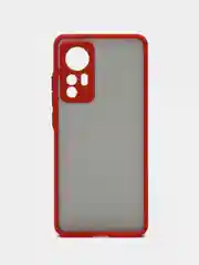Красный чехол для Xiaomi 12, Xiaomi 12X, (2022), матовый, цветные кнопки Сяоми 12Х