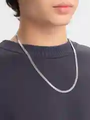 Серебряный цепочка на шею мужская, со змеиным плетением