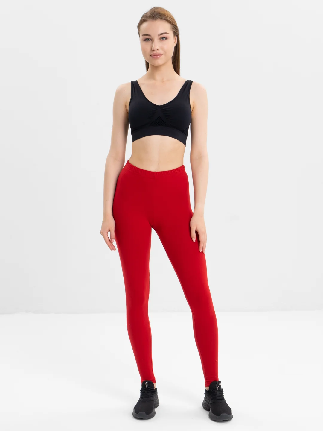 Красный лосины женские, спортивные