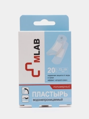 Пластырь  Водонипраницаемый бактерицидный полимерный 20 шт MLAB