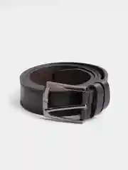 Тёмно-коричневый ремень мужской, из экокожи, длина 120 см
