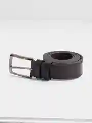 Тёмно-коричневый ремень мужской, из экокожи, длина 120 см