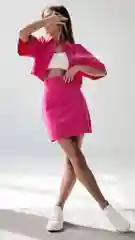 Фуксия комплект: юбка и рубашка