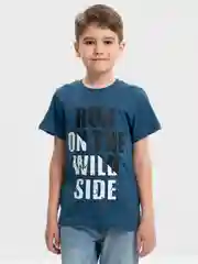 Индиго футболка для мальчика, с принтом, хлопок, 8-12 лет