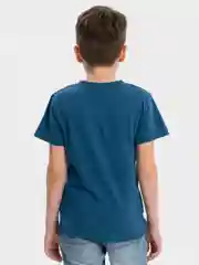 Индиго футболка для мальчика, с принтом, хлопок, 4 - 8 лет