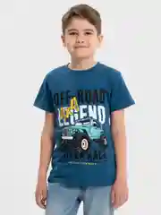 Индиго футболка для мальчика, с принтом, хлопок, 4 - 8 лет