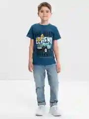 Индиго футболка для мальчика, с принтом, хлопок, 4 - 8 лет