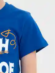 Аметистовый футболка для мальчика, с принтом, хлопок, 8-12 лет