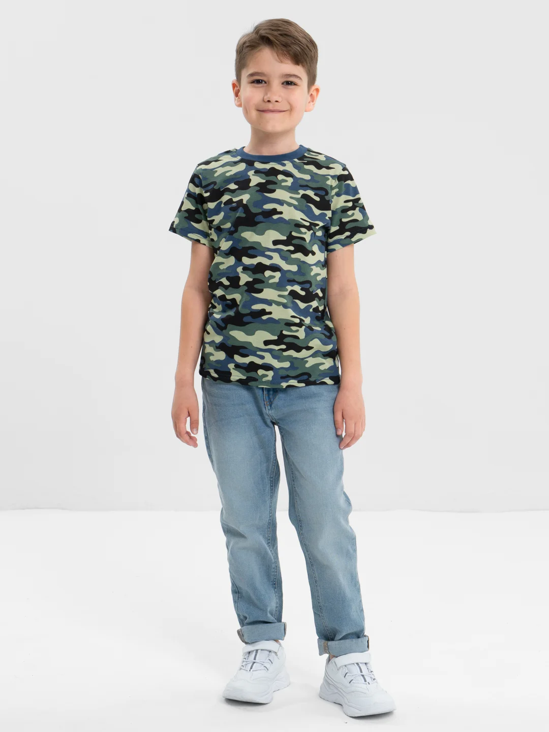 Голубой футболка для мальчика, милитари, Bonito kids