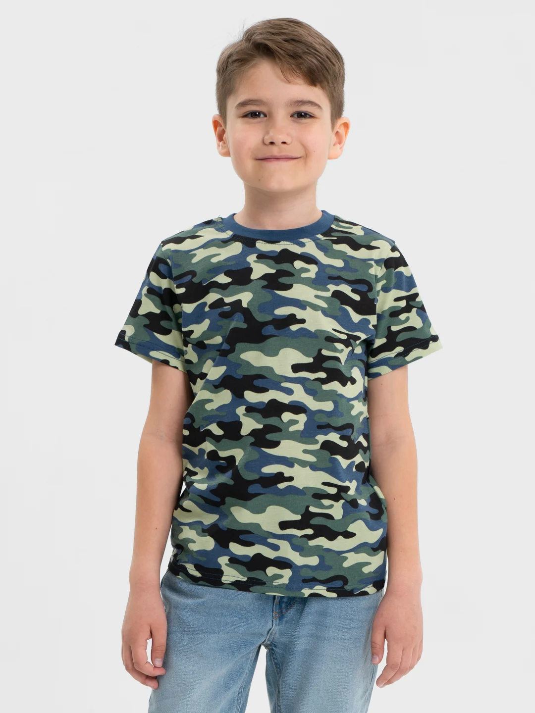 Голубой футболка для мальчика, милитари, Bonito kids
