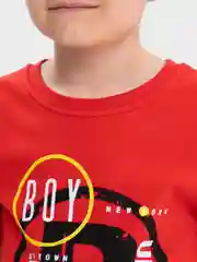 Алый футболка для мальчика, с принтом, хлопок, 8-12 лет