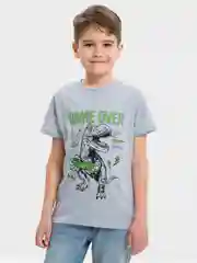 Серый футболка для мальчика, с принтом, хлопок, 4 - 8 лет