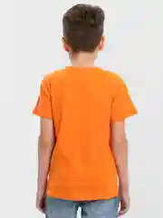 Рыжий футболка для мальчика, с принтом, хлопок, 4 - 8 лет