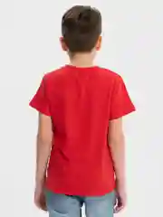 Алый футболка для мальчика, с принтом, хлопок, 4 - 8 лет
