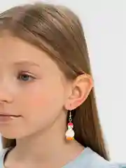 Белый серьги "Гуси"