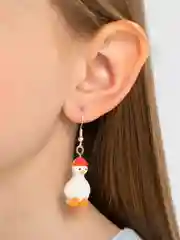 Белый серьги "Гуси"