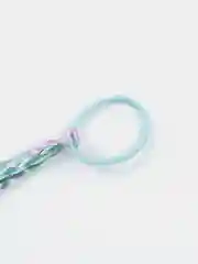 Бирюзовый канекалон 2 косички на резинке цветные / Резинка канекалон /Детские резинки