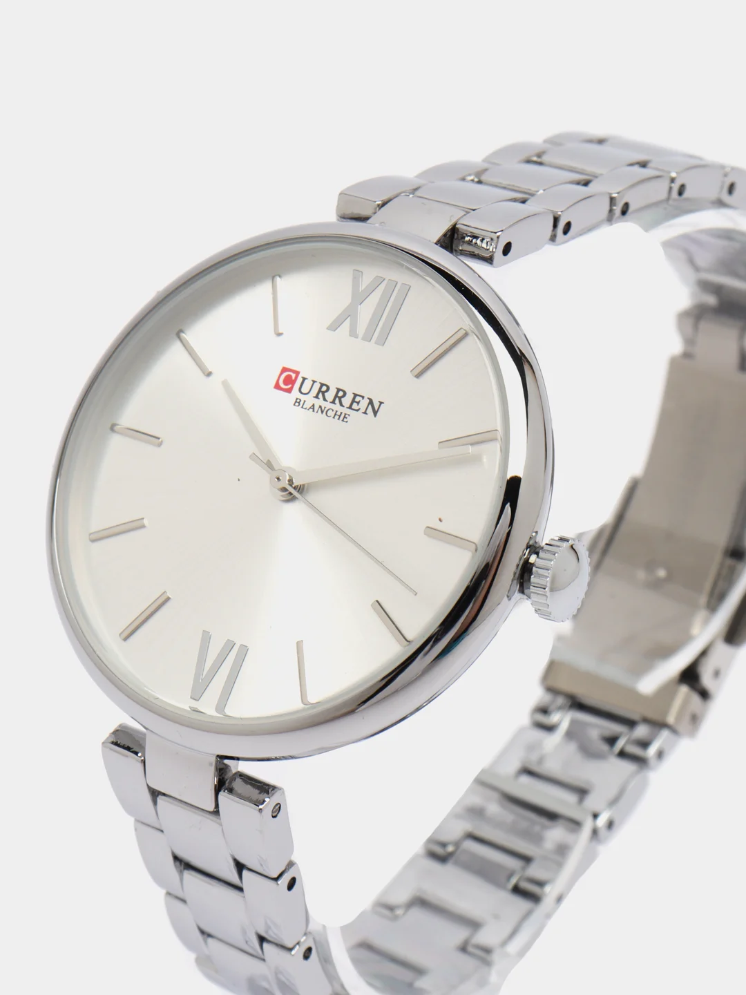 Серебряный женские наручные часы Curren 9017 в подарочной упаковке