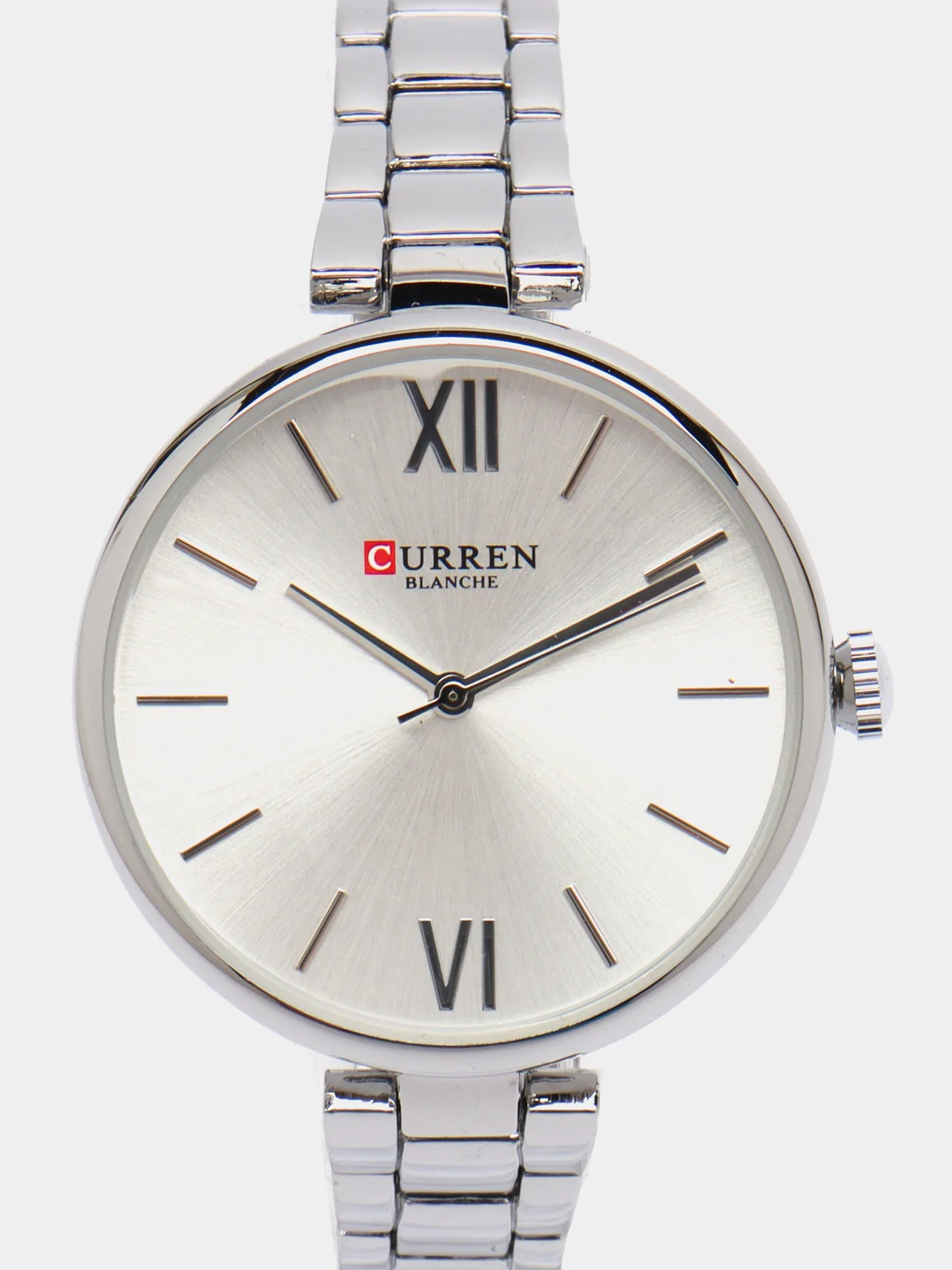 Серебряный женские наручные часы Curren 9017 в подарочной упаковке