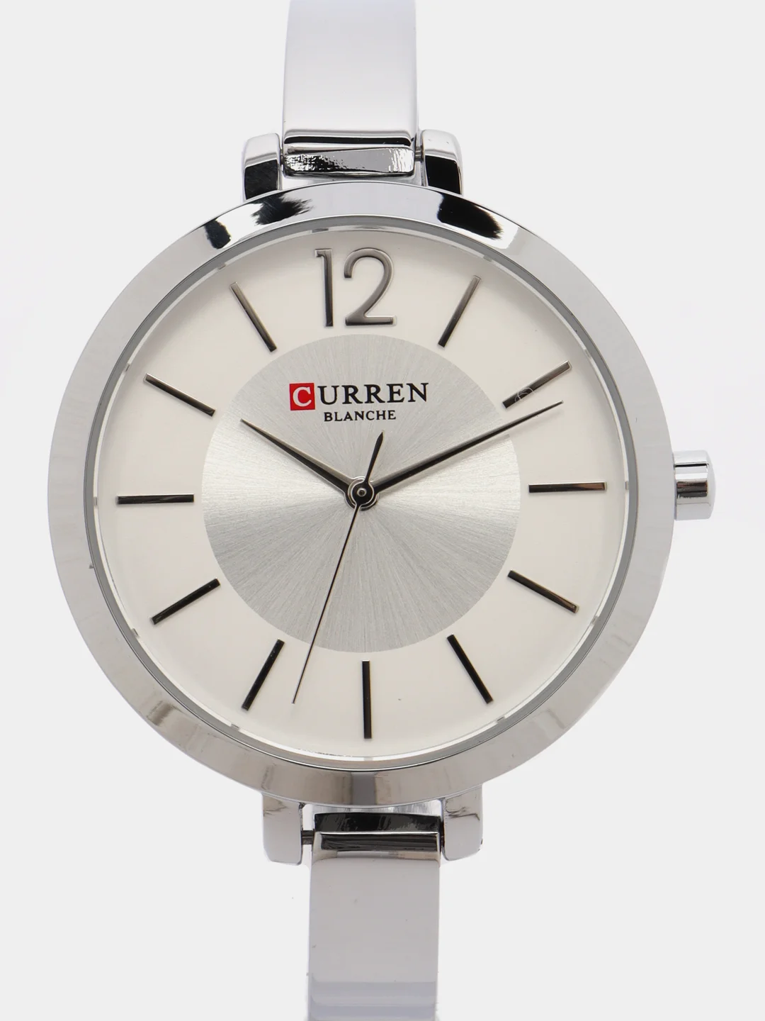 Серебряный женские наручные часы Curren 9012 в подарочной упаковке