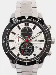 Серебряный мужские наручные часы Curren 8417 с хронографом в подарочной упаковке