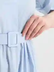 Голубой платье хлопковое, ярусное