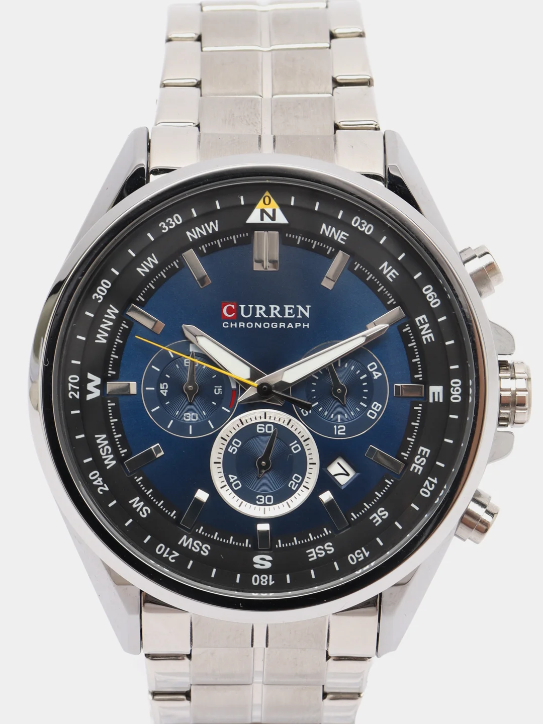 Синий мужские наручные часы Curren 8399 с хронографом в подарочной упаковке