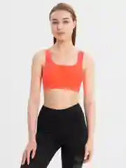 Коралловый спортивный топ с застежкой-молнией