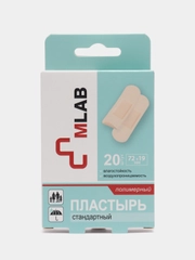 Пластырь  Стандартный бактерицидный полимерный 20 шт MLAB