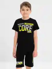 Черный комплект, костюм для мальчика: футболка, шорты, Bonito kids