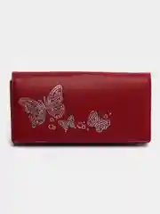 Бордовый женский кошелек из экокожи